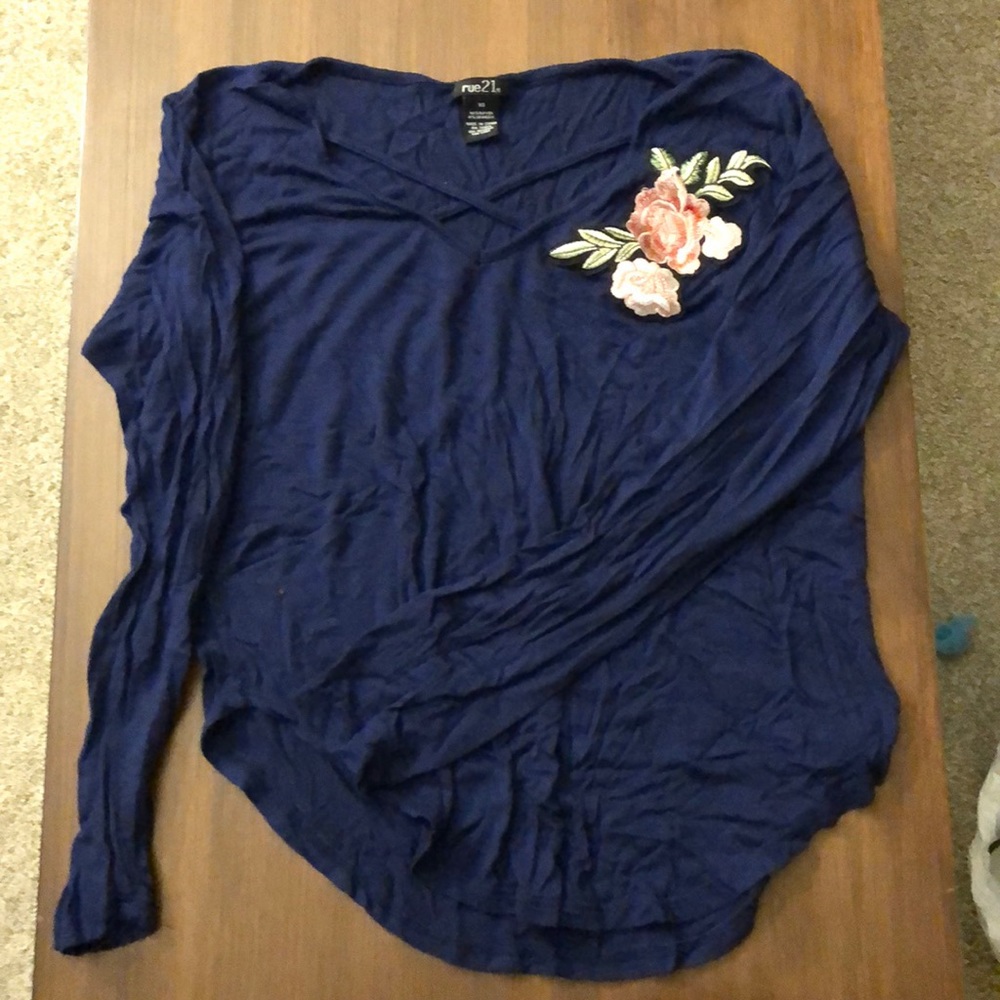 Blue blouse.